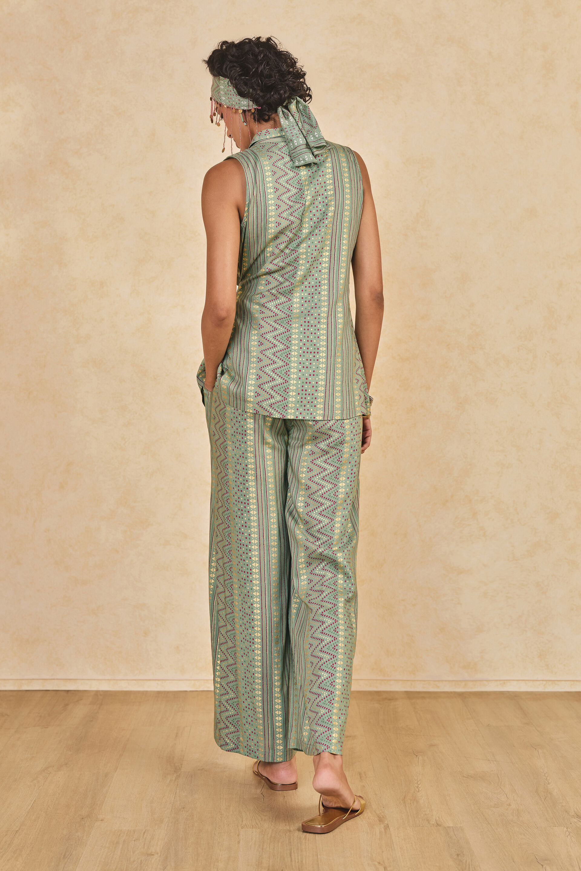 Olive Wrap Style Kurta Set, Olive, image 3